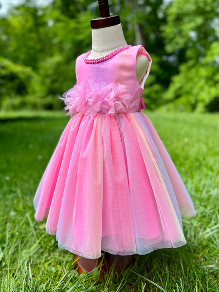Brittney Dress. Pink Rainbow