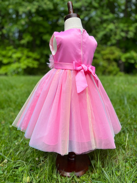 Brittney Dress. Pink Rainbow