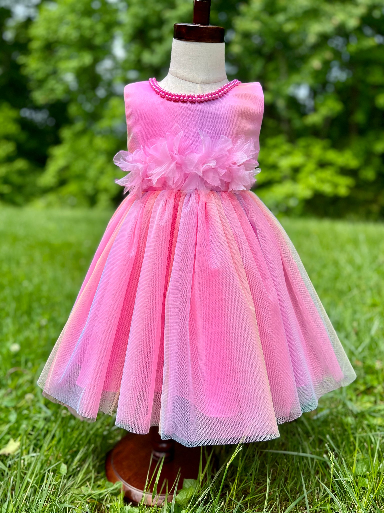 Brittney Dress. Pink Rainbow