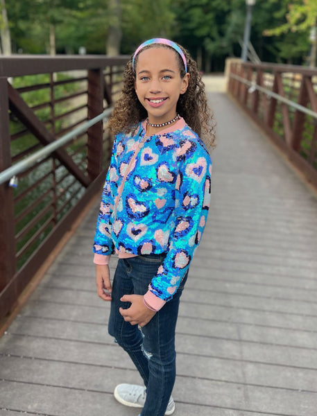 Jacket. Heart Sequins
