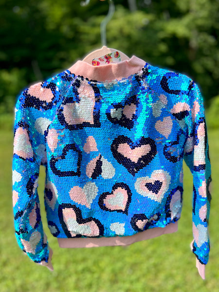 Jacket. Heart Sequins
